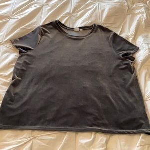 Boxy Faux Velvet T